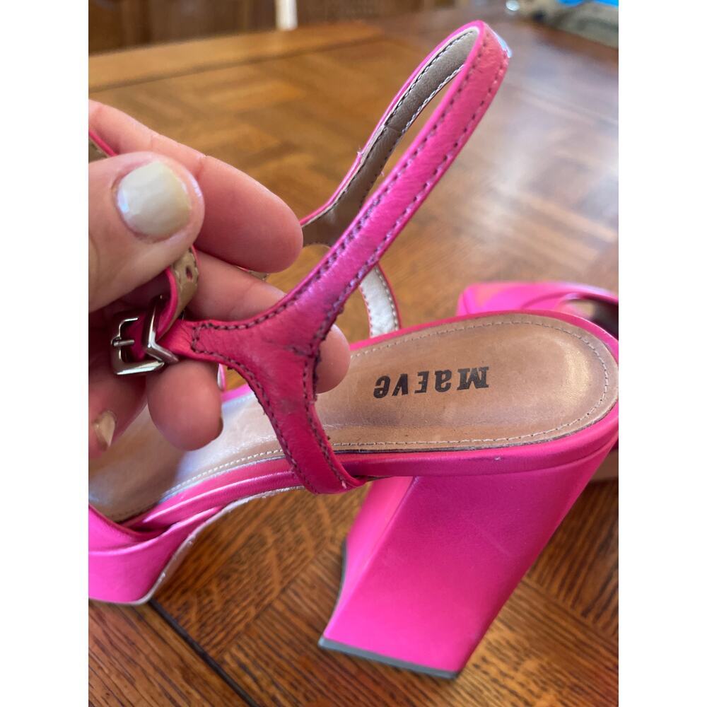 Anthropologie MAEVE platform Heels hot pink size 38 - Picture 11 of 11